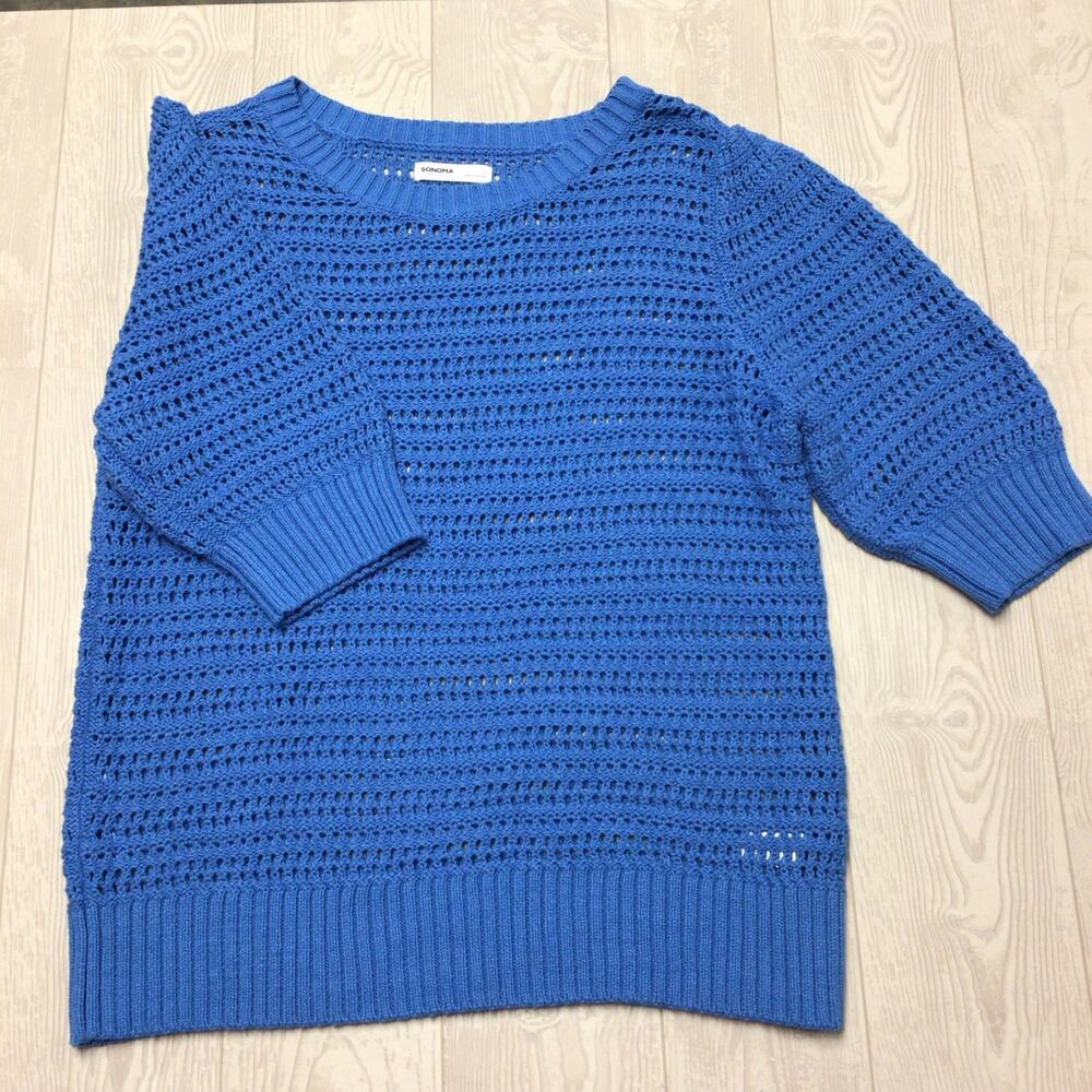 Women's Large Blue Sonoma Knit Short Sleeve Shirt
